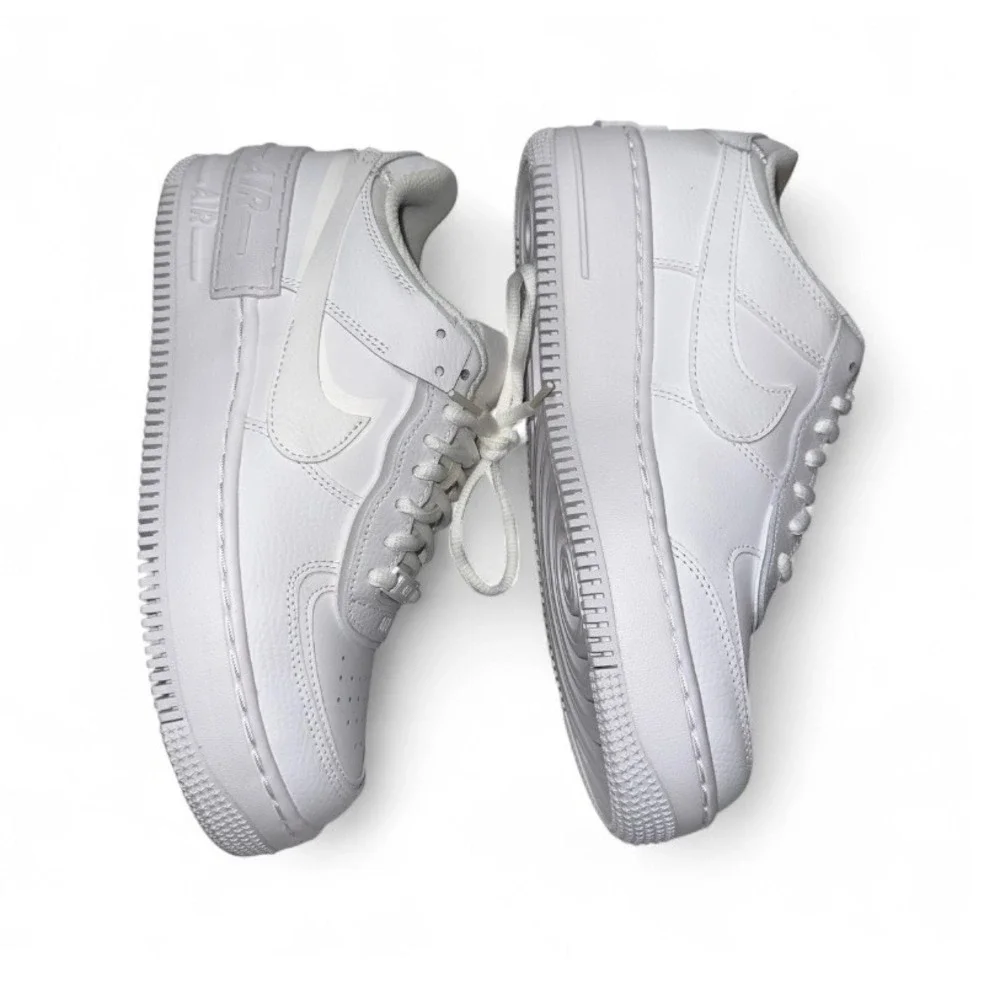 Nike AF1‎ Shadow White/White/White Women's Casual Sneakers Shoes Size 8.5